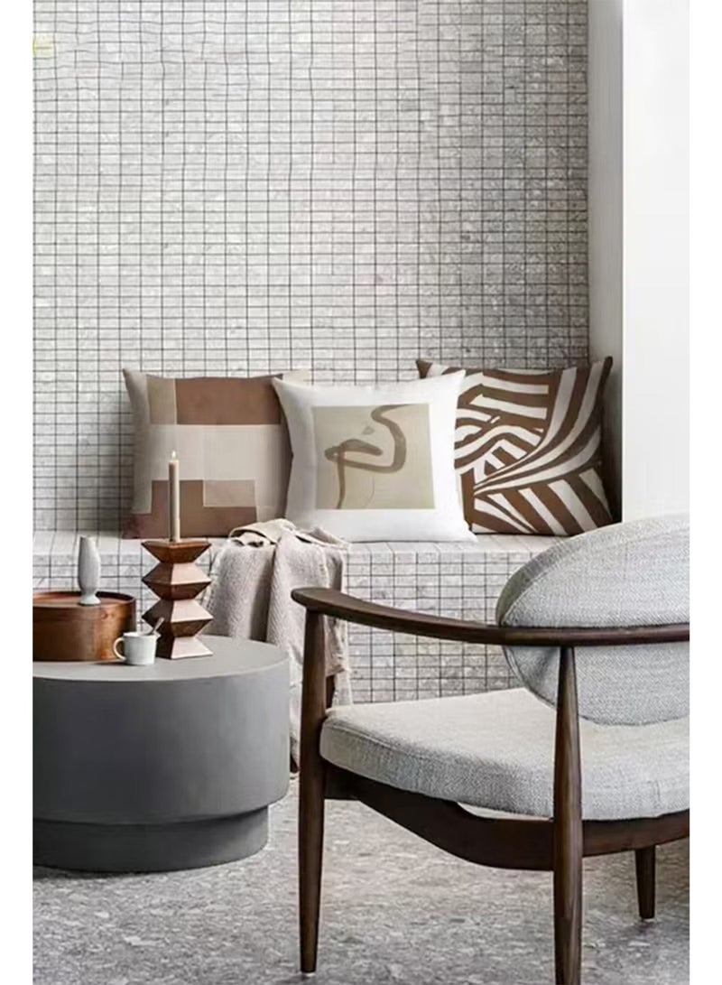 كيلا مجموعة من 4 أغطية وسائد، غطاء وسادة مزخرف تجريدي حديث 45 سم × 45 سم، لغرفة المعيشة والأريكة والسيارة وأريكة السرير وأغطية الوسائد 18 × 18 بوصة (نمط مزدوج الجوانب) - Image 5